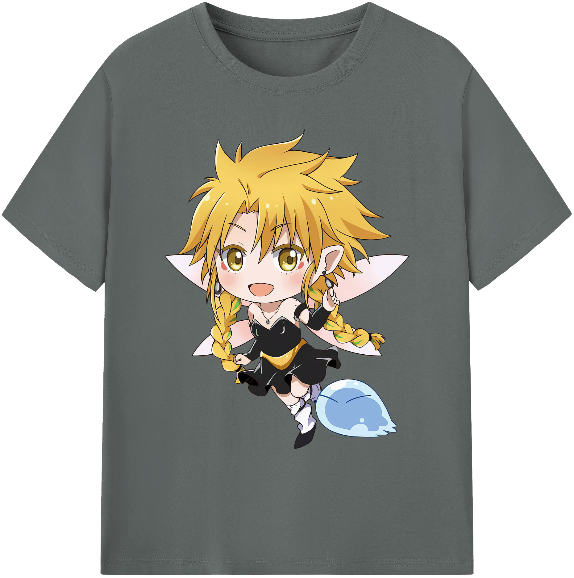 （画像用） 転スラ Regarding Reincarnated to Slime 綿100％ メンズ半袖Tシャツ｜肌触りやわらか＆通気性